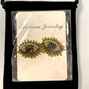 Gold Evil Eye Stud Earrings